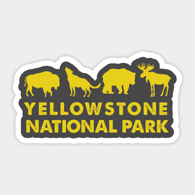Yellowstone National Park Retro Sticker by roamfree